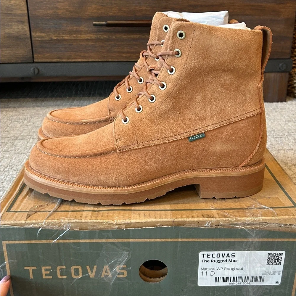 Tecovas Men's The Rugged Moc Natural WP Roughout Boots 10079NAT 11